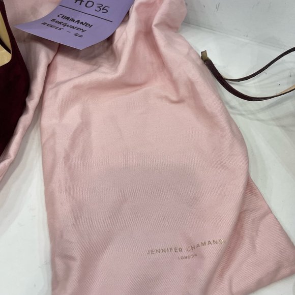 Jennifer Chamandi Suede burgundy and Snake Maroon Heels, Size 42 heel, movie use - Picture 8 of 10